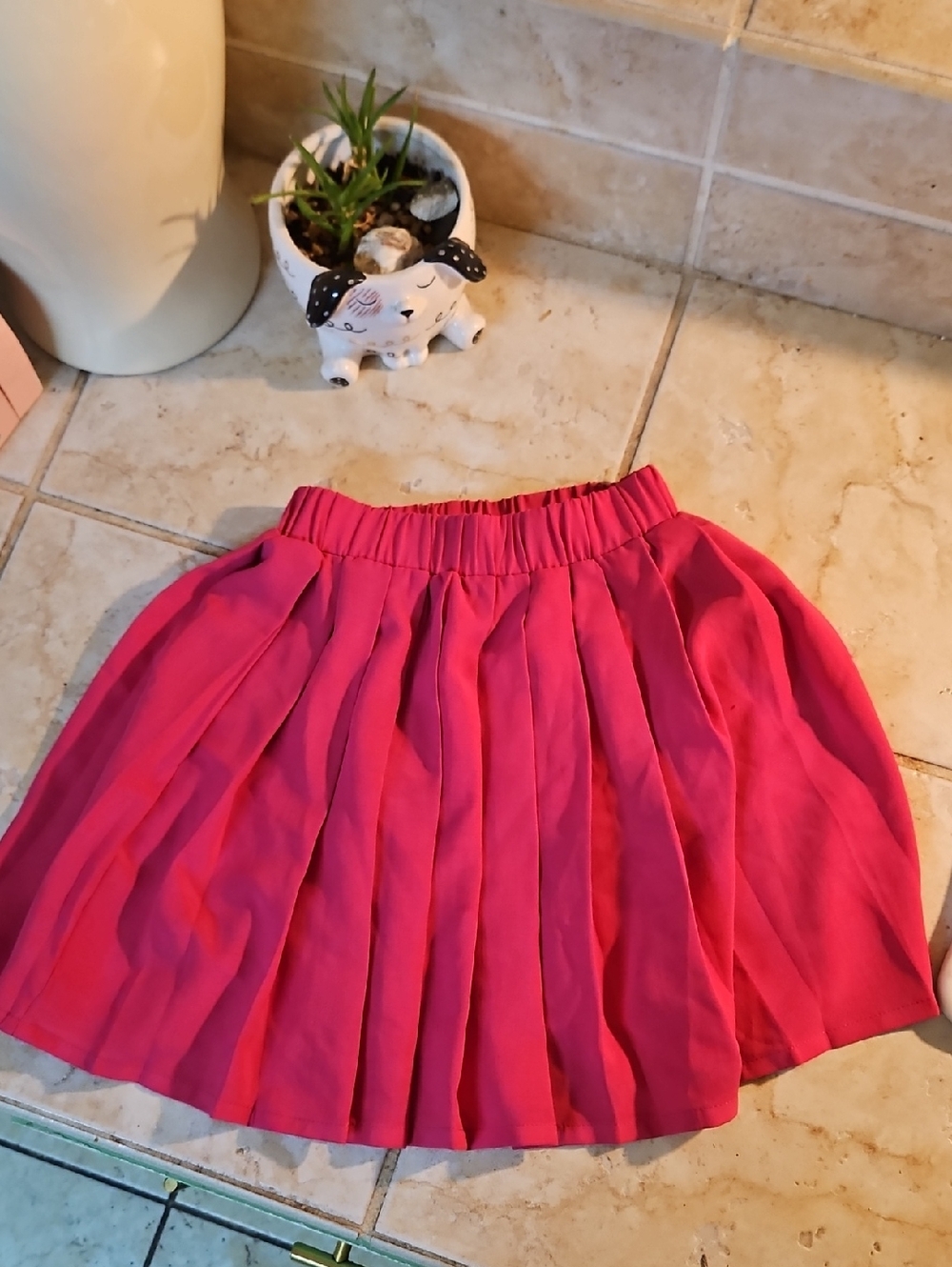 Girl's Hot Pink Pleated Skirt - Shein
